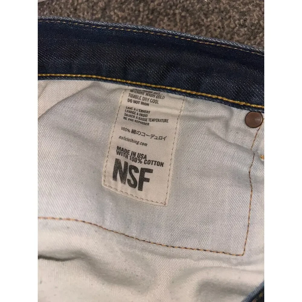NSF men’s dark washed jeans size 33x34 straight fit